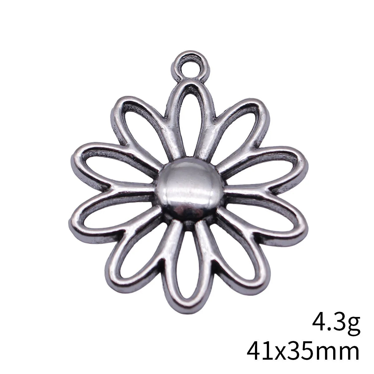 41x35mm 4.3g Antique Silver Zinc Alloy Hollow Flower Charm Pendant for DIY Necklace Earrings Jewelry
