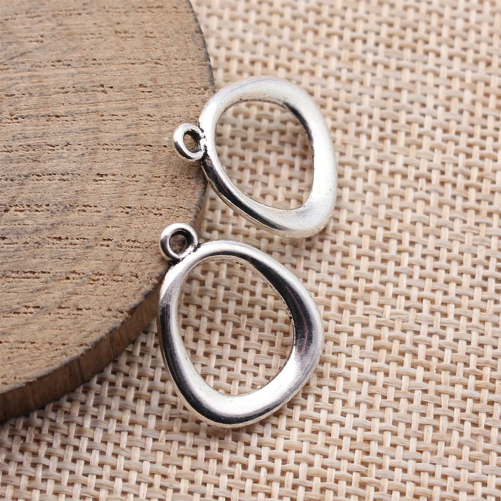 22x18mm 1.5g Antique Silver Zinc Alloy Hollow Egg Shape earring charms for DIY earrings jewelry making