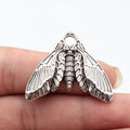 40x33mm 6.6g Antique Silver Zinc Alloy Gothic Skull Moth Charm Pendant for DIY Necklace Making
