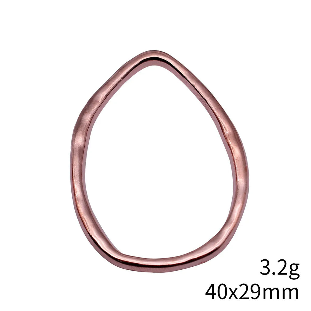 40x29mm 3.2g Rose Gold Zinc Alloy Hollow Pear Frame Charm Pendant for DIY Necklace Jewelry Making