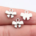 13x11mm 0.85g White K Gold Color Zinc Alloy Bow Butterfly Charm Pendant for DIY Necklace Bracelet Jewelry Making