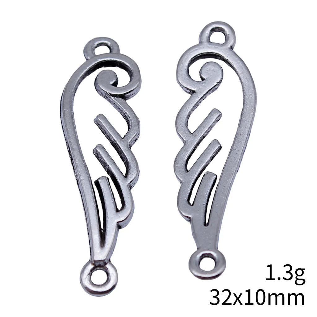 32x10mm 1.3g Multicolor Zinc Alloy Wing connector charm for DIY bracelet necklace jewelry making