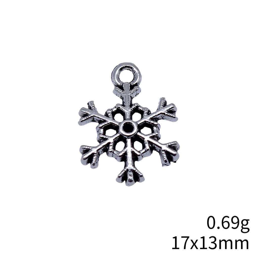 17x13mm 0.69g Antique Silver Zinc Alloy Snowflake Charm Pendant for DIY Necklace Bracelet Earrings