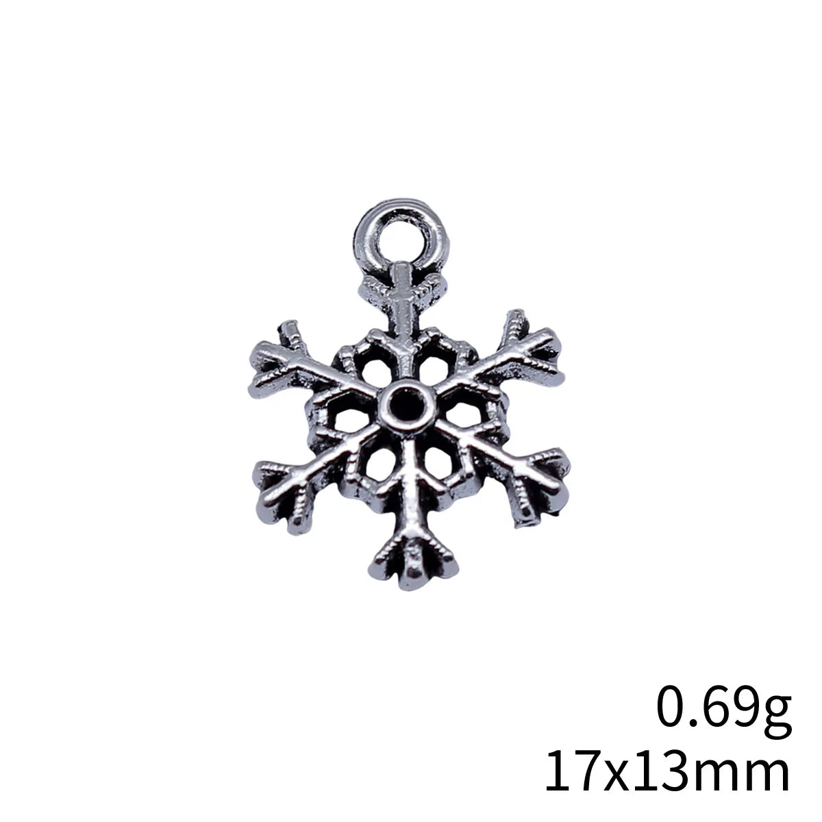 17x13mm 0.69g Antique Silver Zinc Alloy Snowflake Charm Pendant for DIY Necklace Bracelet Earrings