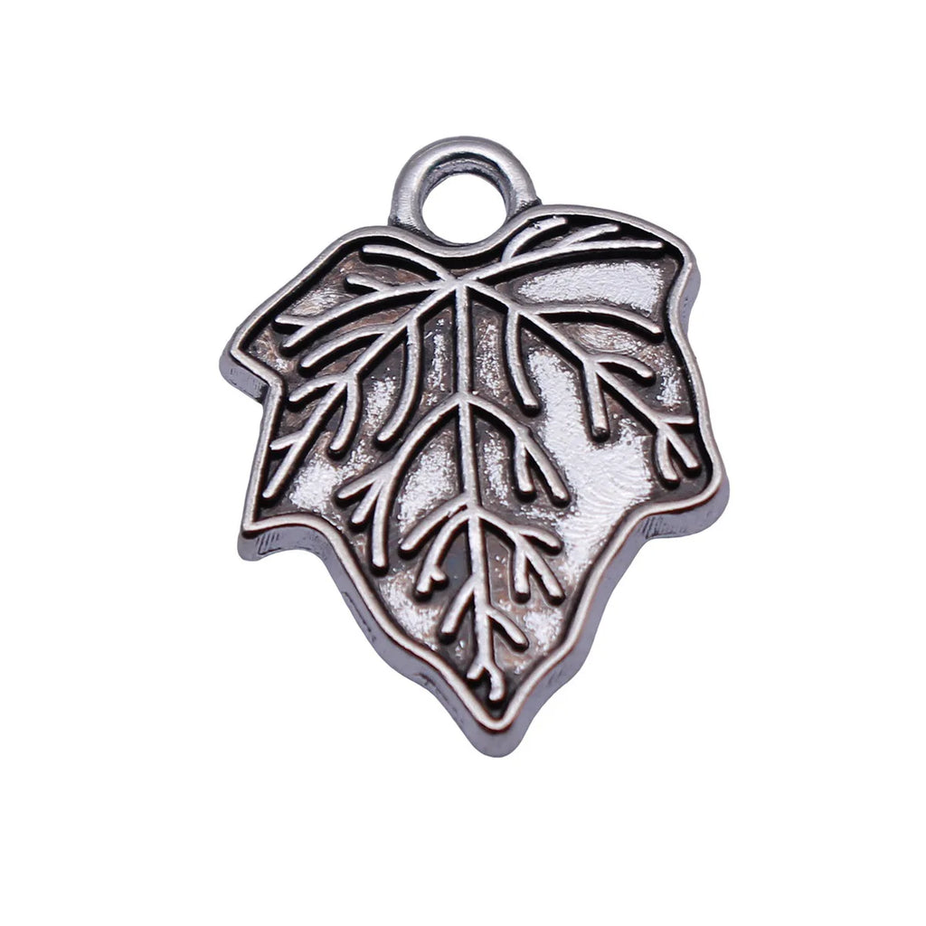 20x15mm 1.7g Antique Silver Zinc Alloy Leaf Charm Pendant for DIY Necklace Bracelet Making