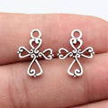 19x14mm 0.8g Antique Silver Zinc Alloy Hollow Cross charm pendant for DIY necklace jewelry making