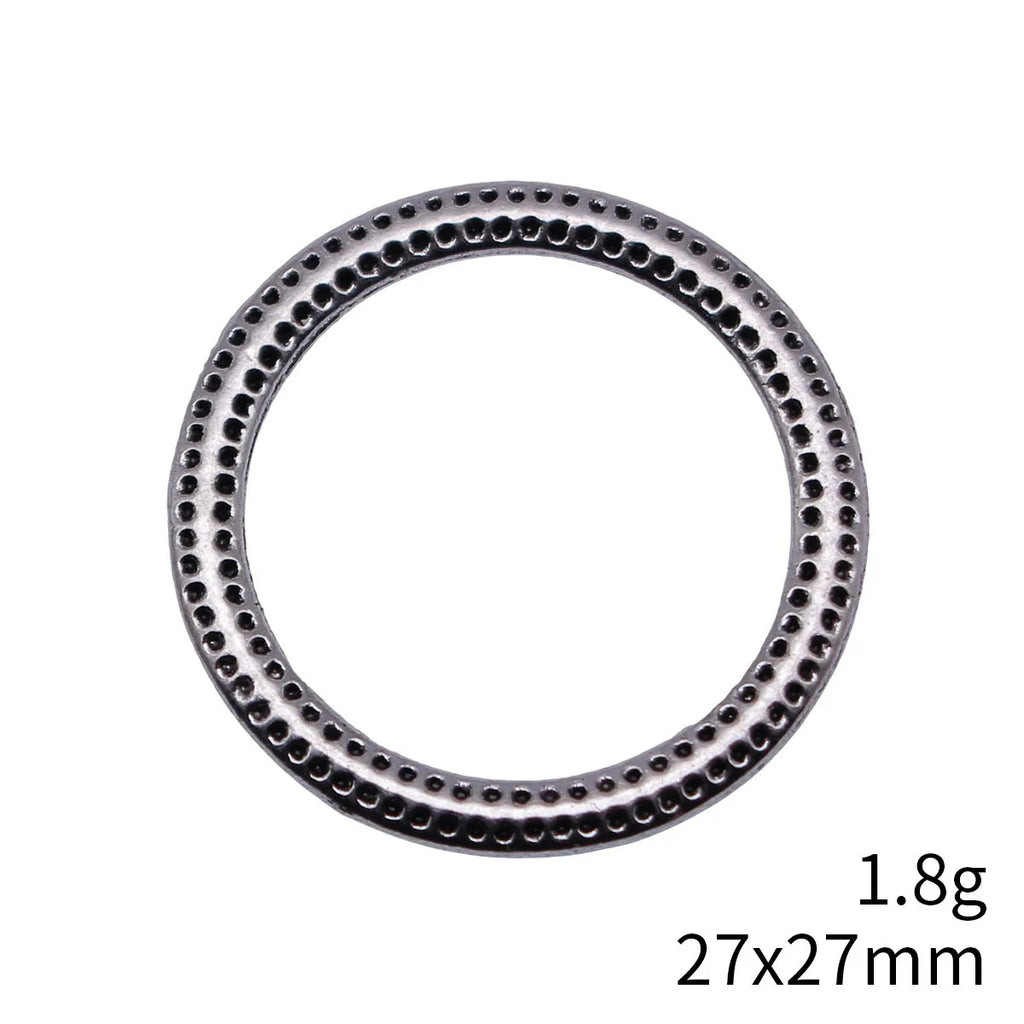 27x27mm 1.8g Multi Finish Zinc Alloy Pitted Round Ring Connector Charm for DIY Jewelry Making