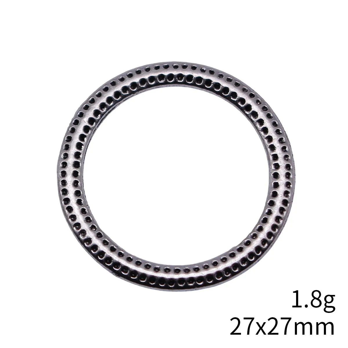27x27mm 1.8g Multi Finish Zinc Alloy Pitted Round Ring Connector Charm for DIY Jewelry Making