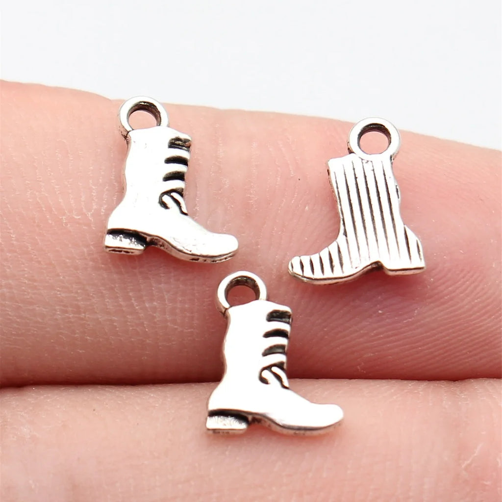 11x8.5mm 0.4g Antique Silver Zinc Alloy Boot Charm Pendant for DIY Bracelet Necklace Jewelry Making