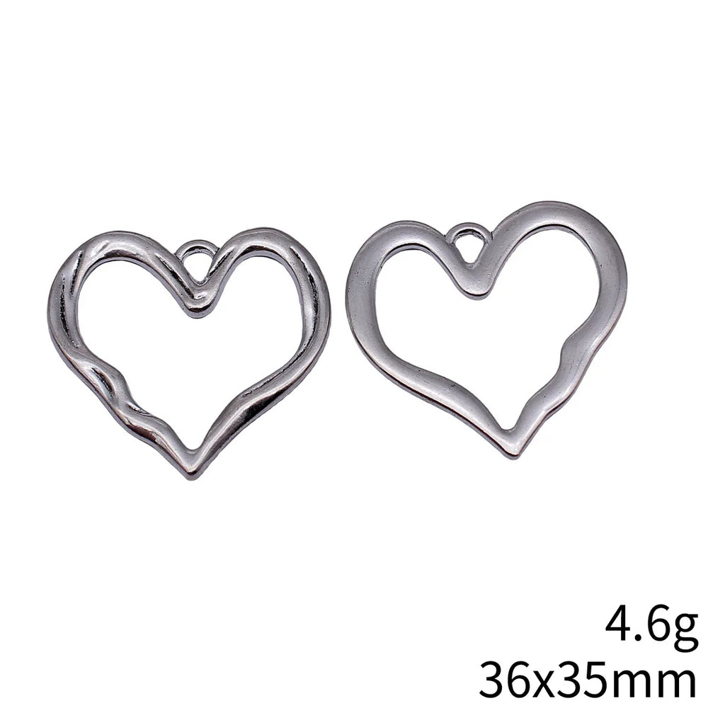36x35mm 4.6g Antique Silver Zinc Alloy Hollow Heart Charm Pendant for DIY Necklace Bracelet Jewelry Making