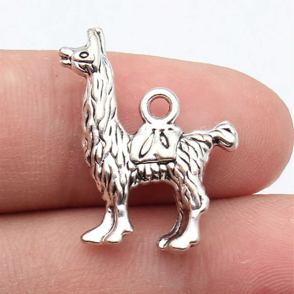 25x20mm 4.1g Antique Silver Zinc Alloy Alpaca Charm Pendant for DIY Necklace Bracelet Jewelry Making