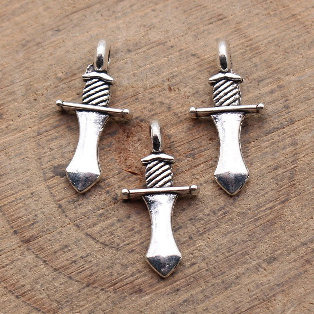 16x8mm 0.35g Antique Silver Zinc Alloy Sword Charm Pendant for DIY Necklace Bracelet Jewelry Making