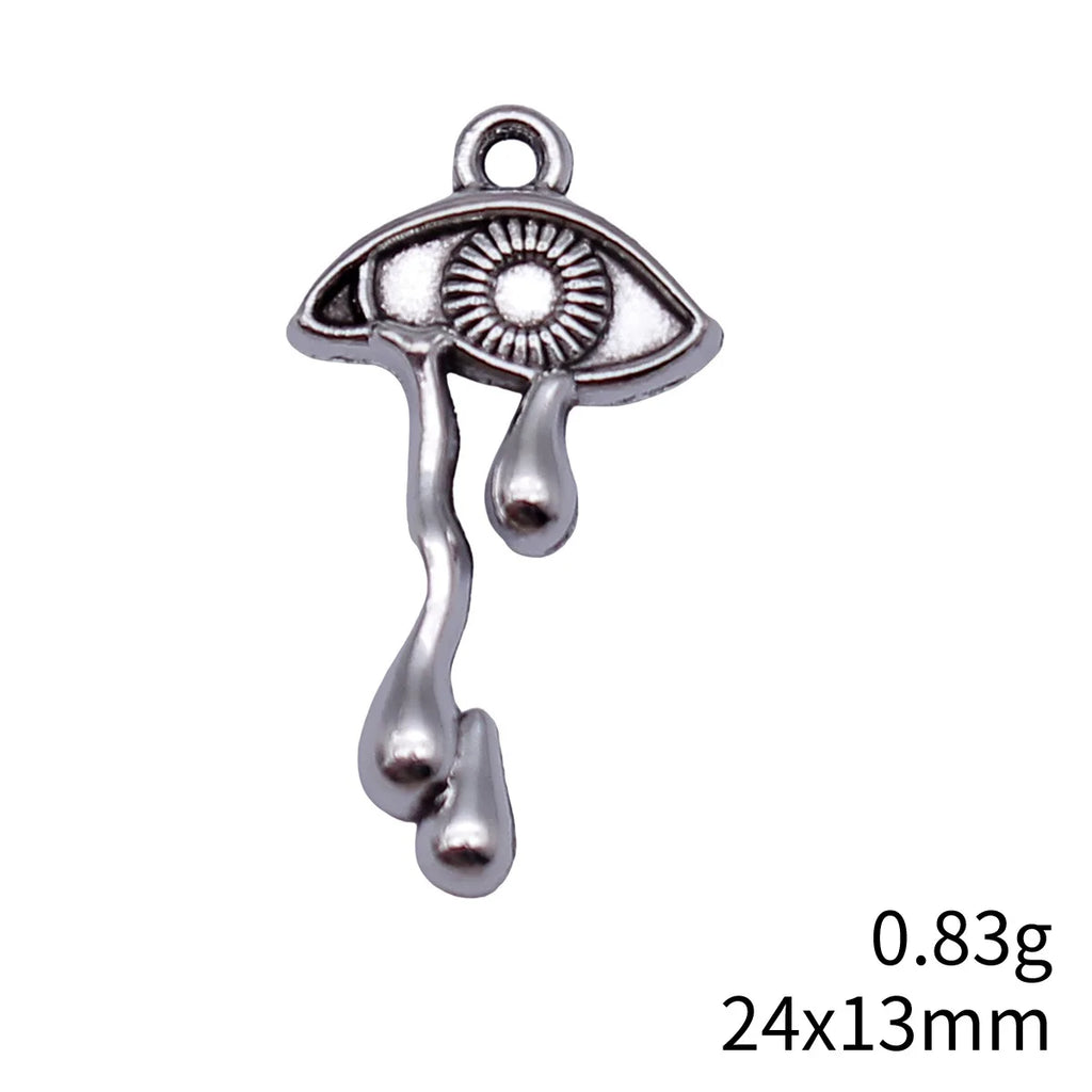 24x13mm 0.83g Antique Silver Zinc Alloy Teardrop Eye Charm Pendant for Necklace Bracelet DIY Jewelry