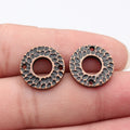 17x17mm 2.2g Antique Copper Zinc Alloy Hammered Round Ring Connector Charm for DIY Jewelry Making