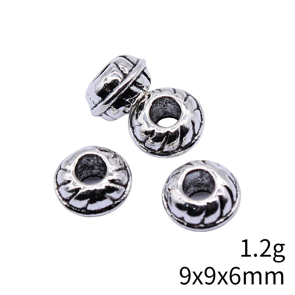 9.1x9.1x5.6mm 1.2g Multicolor Zinc Alloy Large Hole Spacer Beads for DIY Bracelet Necklace Jewelry Making