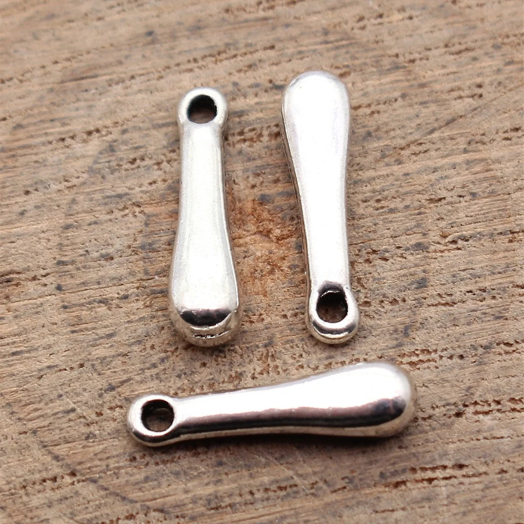 16x4.2x3.7mm 0.71g Antique Silver Zinc Alloy Water Drop Charm Pendant for Necklace Earring Making