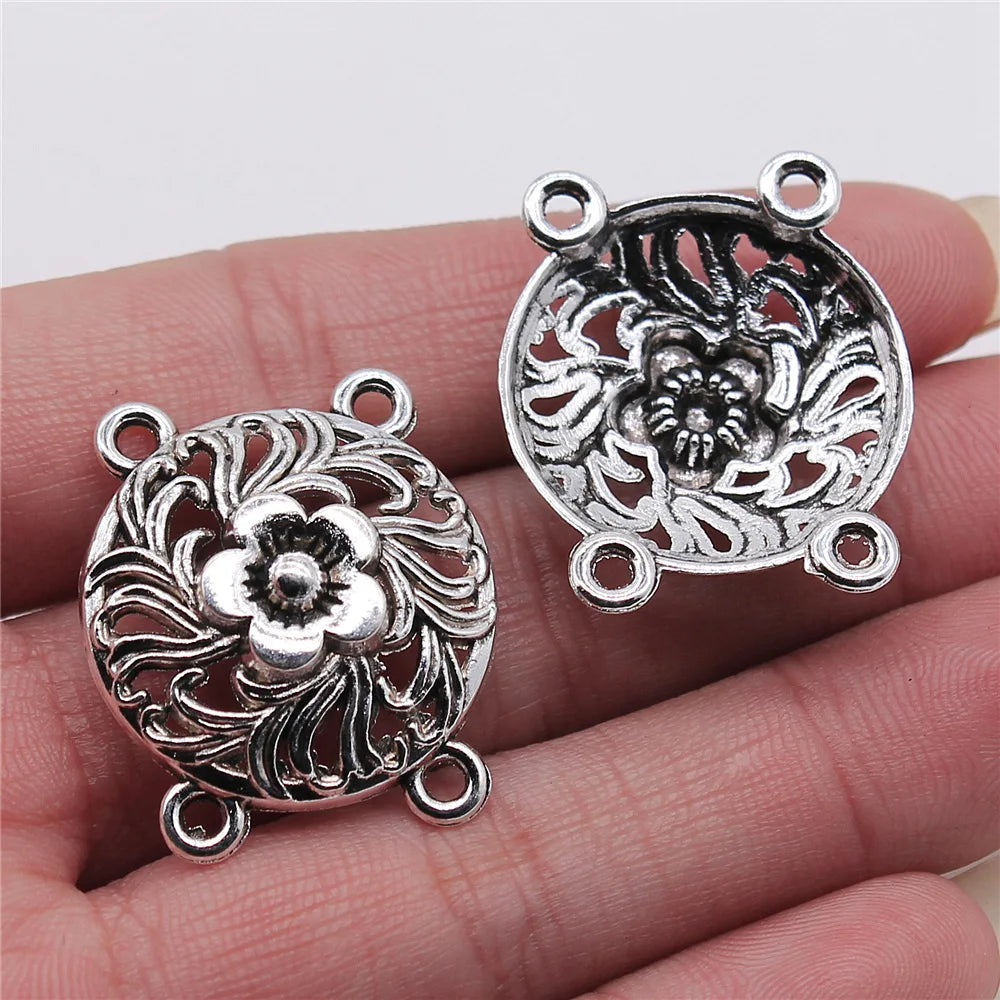 25x29mm 2.4g Multicolor Zinc Alloy Four Hole Body Chain Connector Charm for DIY Waist Chain Jewelry Making