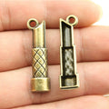 34x9mm 2.7g Antique Bronze Zinc Alloy Lipstick Charm Pendant for DIY Necklace Bracelet Making