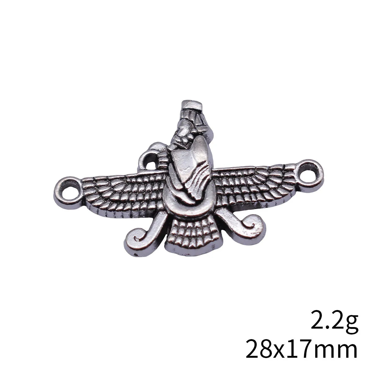 28x17mm 2.2g Multicolor Zinc Alloy Faravahar Connector Charm for Bracelet Necklace Jewelry Making