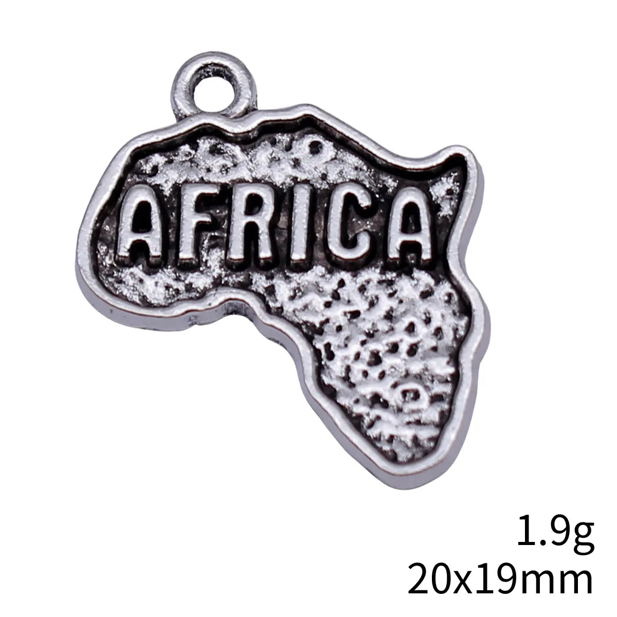 20x19mm 1.9g Antique Silver Zinc Alloy Africa Map Charm Pendant for DIY Necklace Bracelet Jewelry