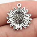 24x21mm 2.4g Antique Silver Zinc Alloy Sunflower Charm Pendant for DIY Necklace Bracelet Jewelry