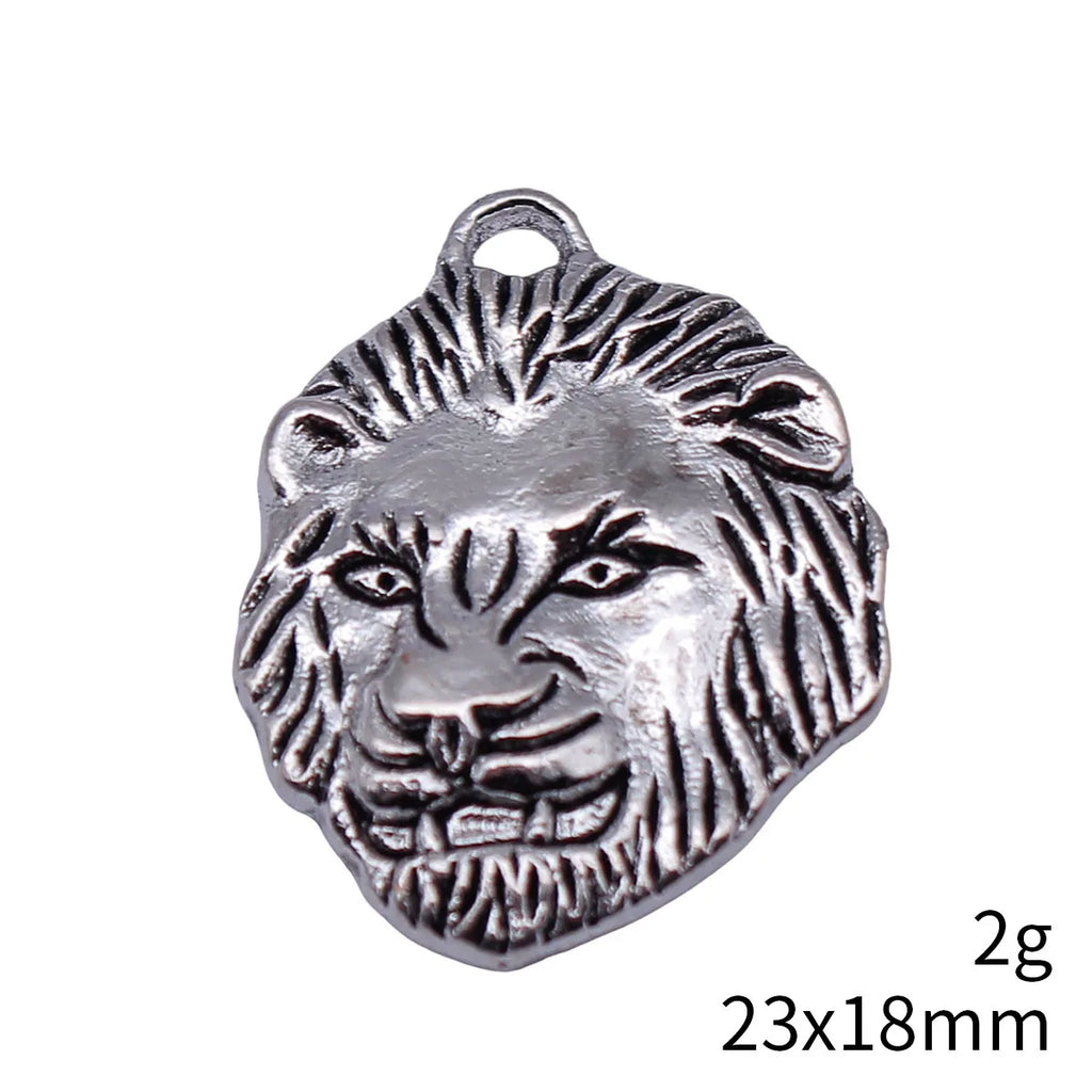 23x18mm 2g Multicolor Zinc Alloy Lion Head Charm Pendant for DIY Necklace Bracelet Jewelry Making