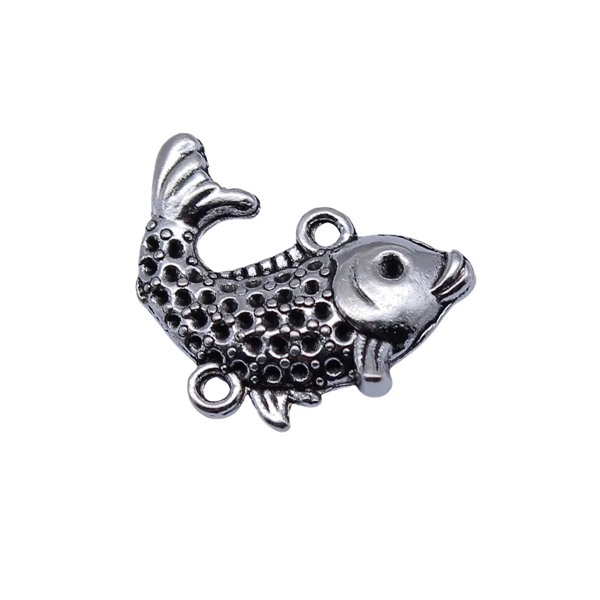 21x16mm 2.2g Antique Silver Zinc Alloy Koi Fish Connector Charm for DIY Bracelet Jewelry Making