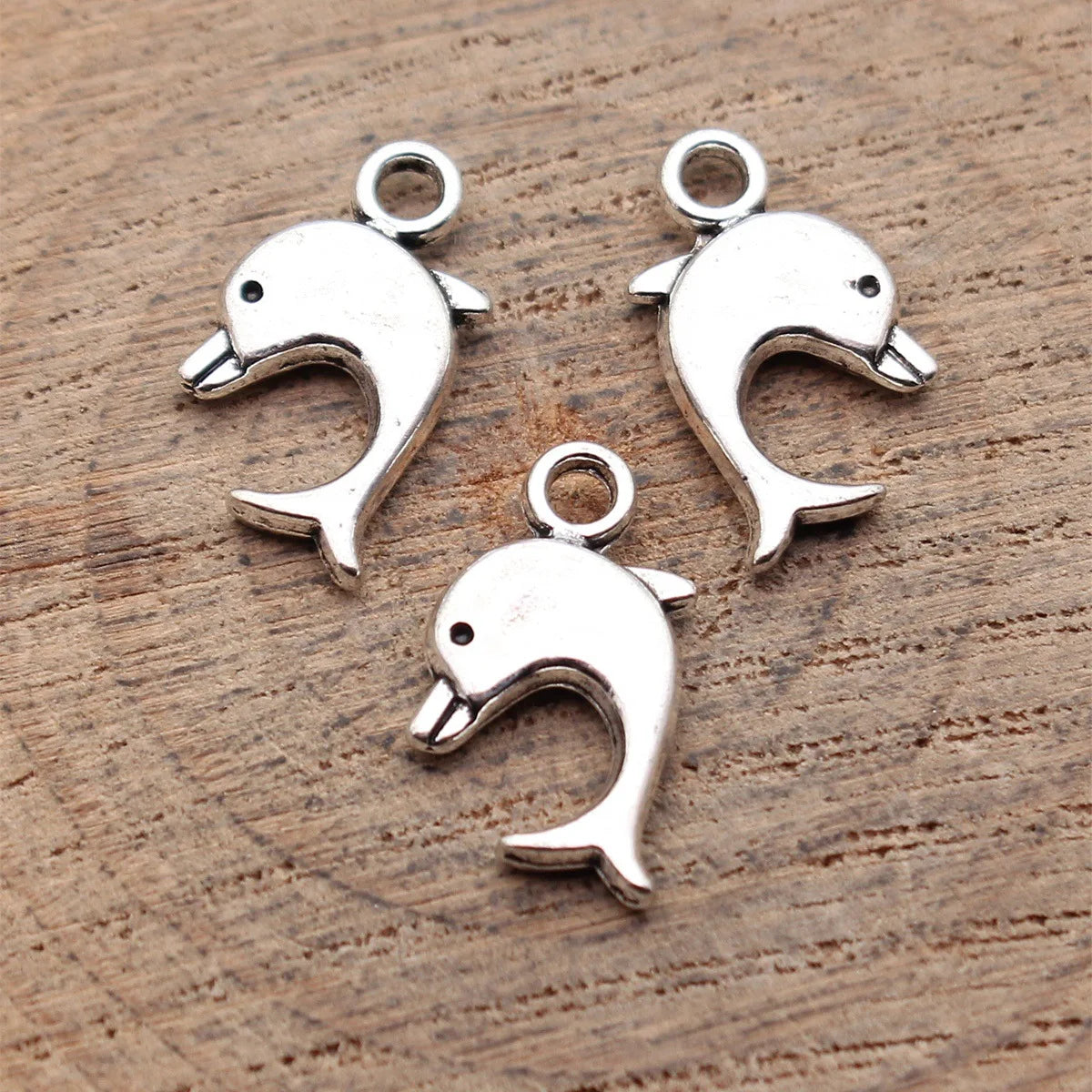 15x9mm 0.82g Antique Silver Zinc Alloy Dolphin Charm Pendant for DIY Bracelet Necklace Jewelry Making