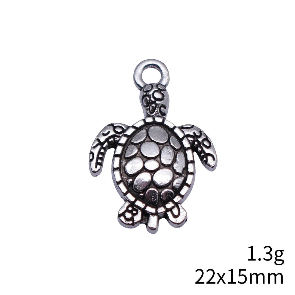 22x15mm 1.3g Zinc Alloy Sea Turtle Charm Pendant for DIY Bracelet Necklace Jewelry Making