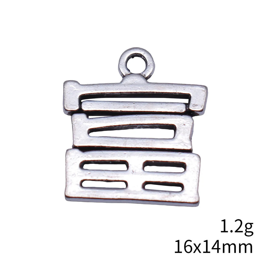 16x14mm 1.2g Antique Silver Zinc Alloy Wealth Character Charm Pendant for Bracelet Necklace Making