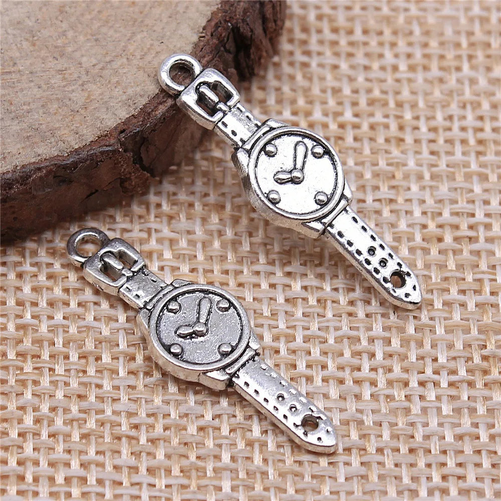 30x9mm 1.2g Multicolor Zinc Alloy Watch Charm Pendant for DIY Necklace Bracelet Jewelry Making