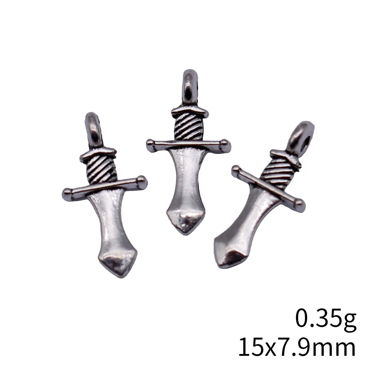 16x8mm 0.35g Antique Silver Zinc Alloy Sword Charm Pendant for DIY Necklace Bracelet Jewelry Making