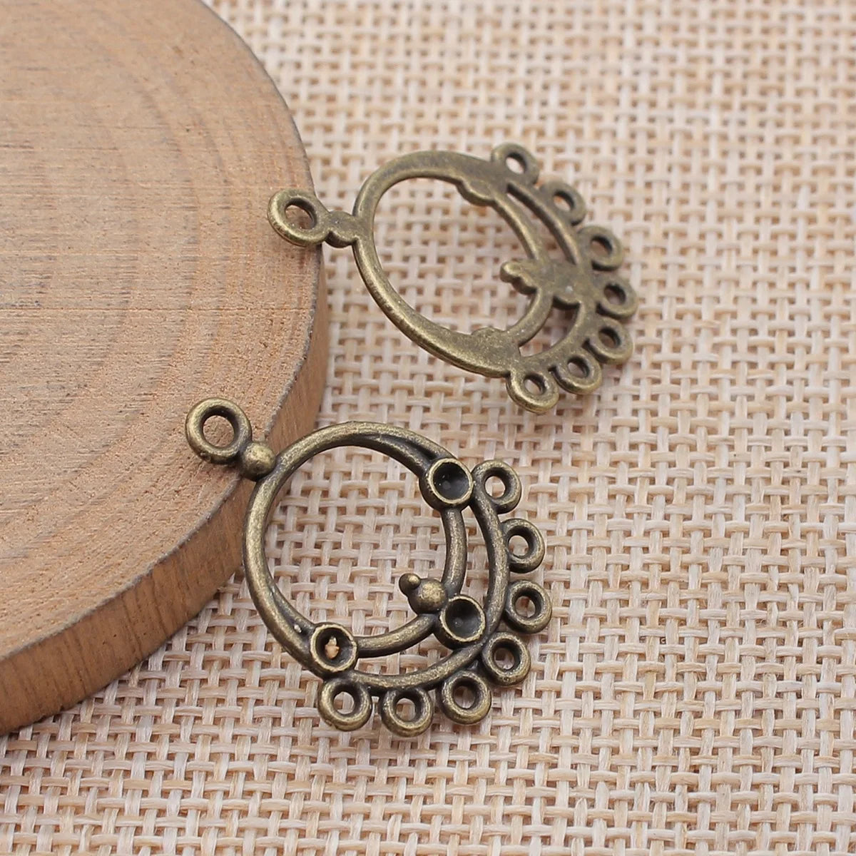 27x22mm 1.5g Multicolor Zinc Alloy Rhinestone Setting Earring Connector Charm for DIY Earring Making