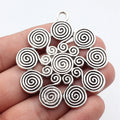 61x56mm 17.3g Multicolor Zinc Alloy Swirl Large Charm Pendant for DIY Statement Jewelry Making