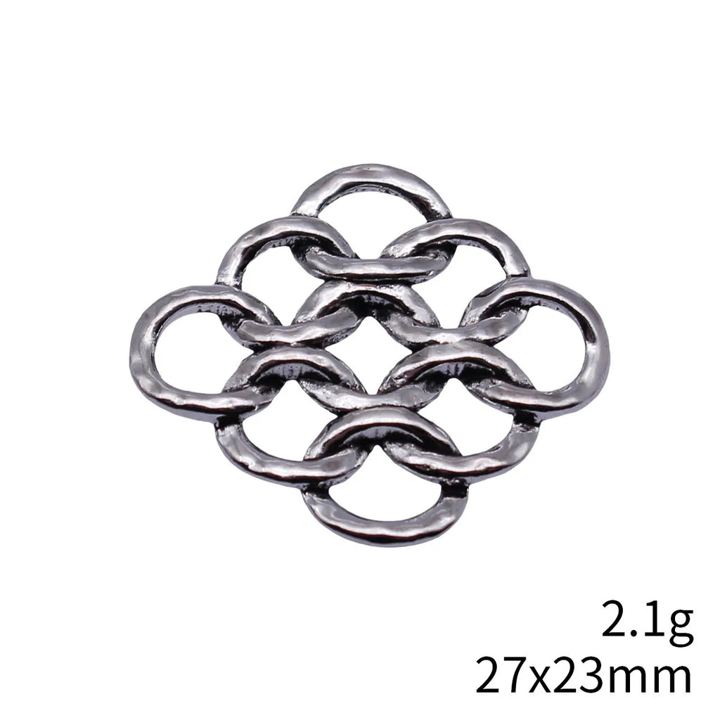 27x23mm 2.1g Multicolor Zinc Alloy Hollow Geometric Diamond Connector Charm for DIY Necklace Making