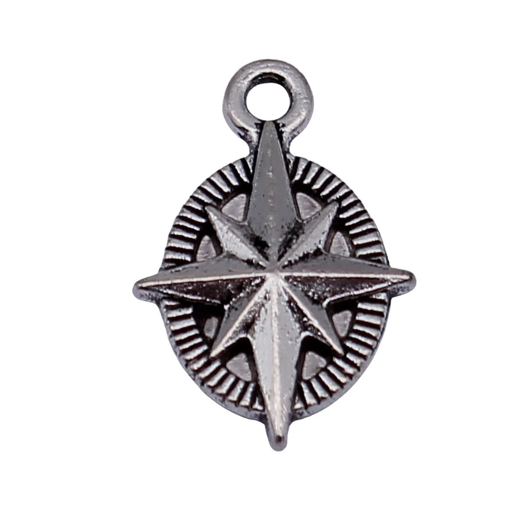 18x12mm 1.1g Antique Silver Zinc Alloy Starburst Tag Charm Pendant for DIY Necklace Jewelry Making