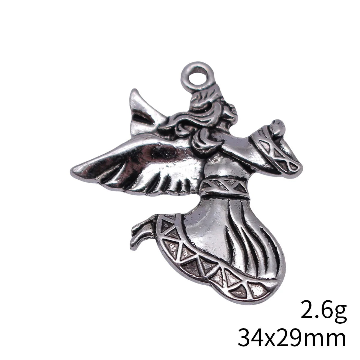 34x29mm 2.6g Antique Silver Zinc Alloy Angel Charm Pendant for Necklace Bracelet Jewelry Making