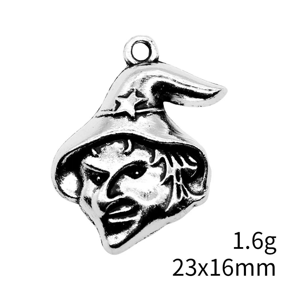 23x16mm 1.6g Antique Silver Zinc Alloy Clown Charm Pendant for Necklace Bracelet DIY Jewelry