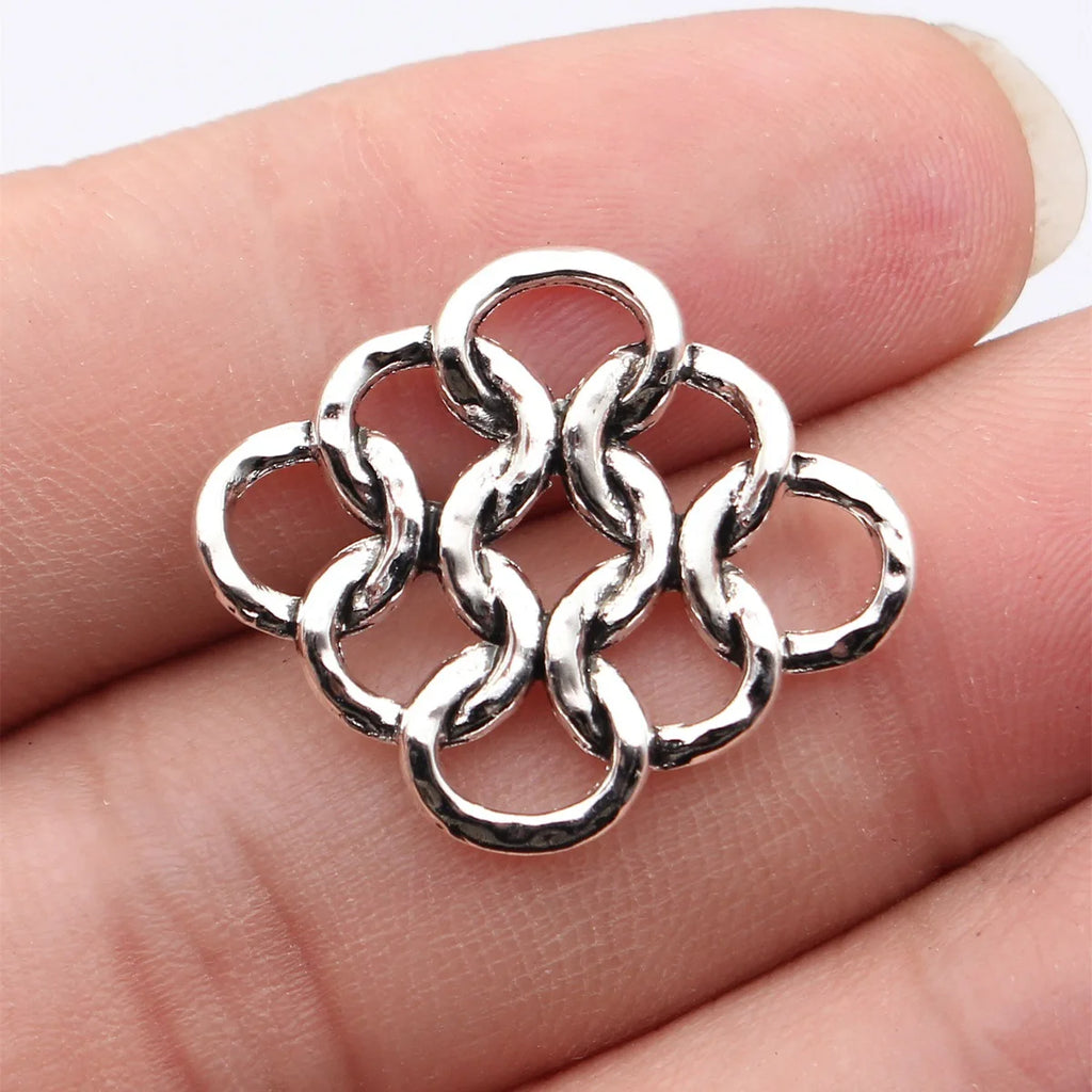 27x23mm 2.1g Multicolor Zinc Alloy Hollow Geometric Diamond Connector Charm for DIY Necklace Making