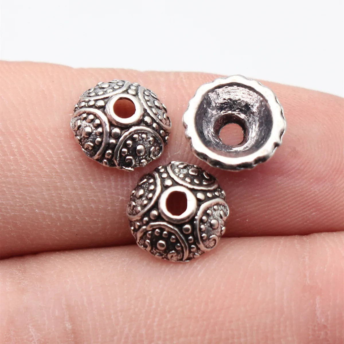 10x10x4mm 0.62g Antique Silver Zinc Alloy Flower Bead Caps Jewelry Findings for DIY Beaded Jewelry Making