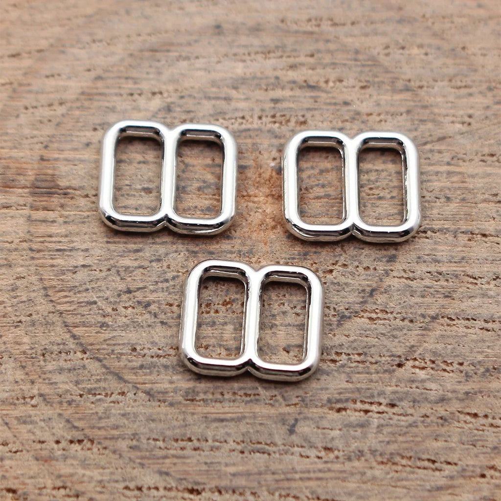 9.8x8.7x1.5mm 0.32g White K Gold Tone Zinc Alloy Double Ring Connector Charm for Necklace Bracelet Making