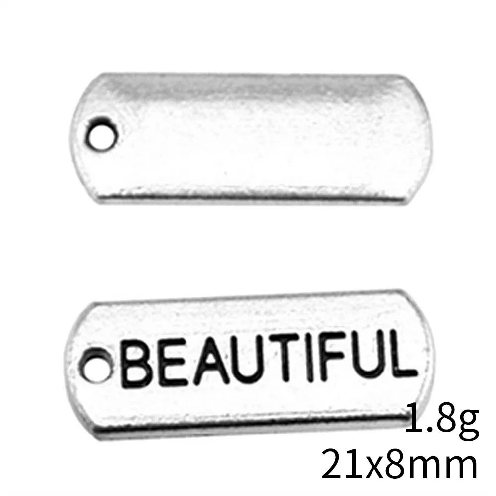 21x8mm 1.8g Multicolor Zinc Alloy BEAUTIFUL Letter Charm Pendant for DIY Bracelet Necklace Making