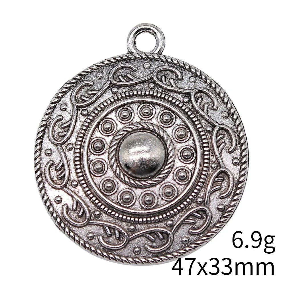 47x33mm 6.9g Antique Silver Zinc Alloy Flower Filigree Charm Pendant for DIY Necklace Jewelry
