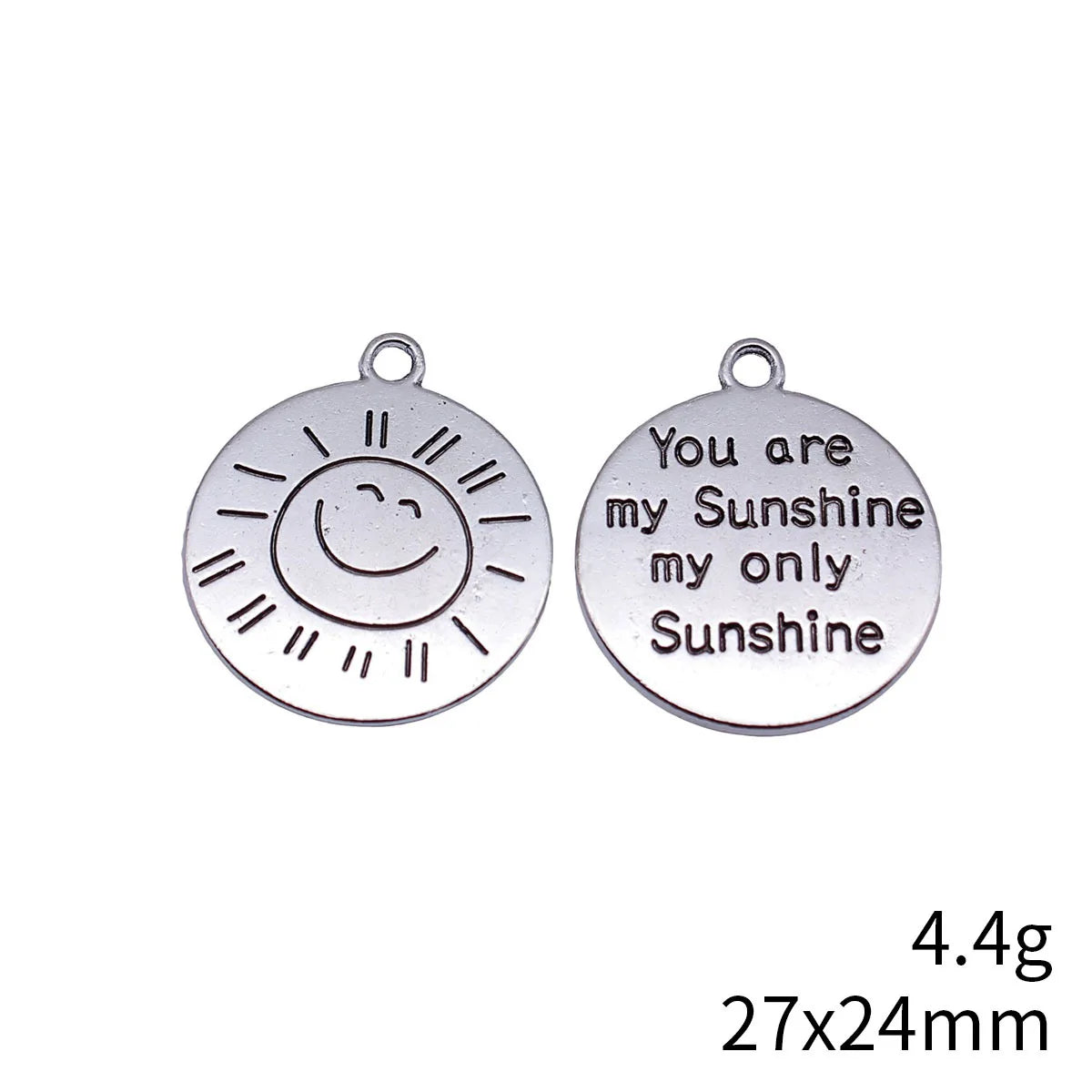 27x24mm 4.4g Antique Silver Zinc Alloy You Are My Sunshine My Only Sunshine Charm Pendant for DIY Jewelry