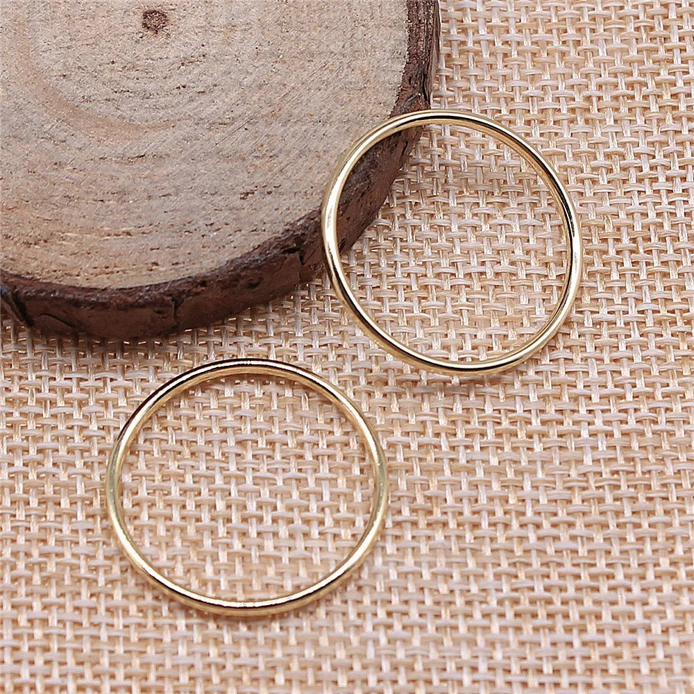 25x25mm 1g KC Gold Plated Zinc Alloy Round Ring Charm Pendant for DIY Necklace Jewelry Making