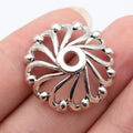 29x29x10mm 4.1g Antique Silver Zinc Alloy Hollow Flower Bead Cap Jewelry Findings for DIY Beadwork