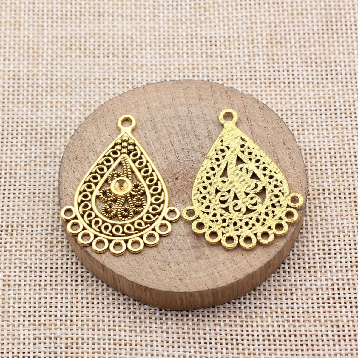 42x31mm 4.4g Multicolor Zinc Alloy Teardrop Earring Connector Charm for DIY Earrings Jewelry Making