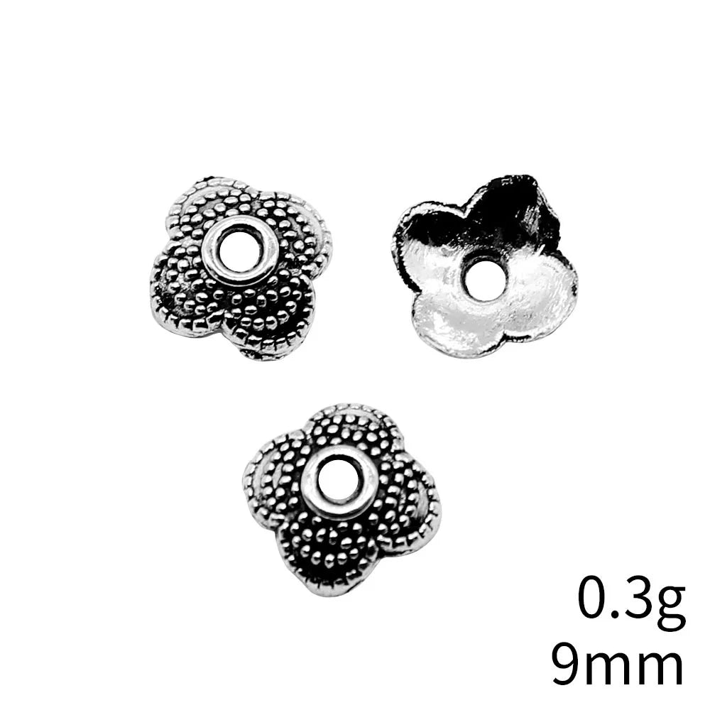 8x8mm 0.3g Antique Silver Zinc Alloy Flower Bead Caps Jewelry Findings for DIY Beaded Jewelry