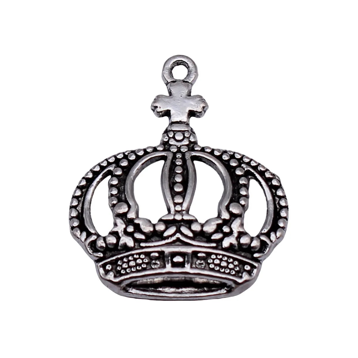 25x21mm 2g Antique Silver Zinc Alloy Cross Crown Charm Pendant for DIY Necklace Jewelry Making