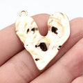 42x34mm 12.9g KC Gold Zinc Alloy Hammered Irregular Concave Heart Charm Pendant for DIY Jewelry